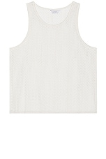SATURDAYS NYC Gabriel Cotton Lace Tank in Ivory, view 1, click to view large image.