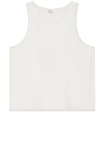SATURDAYS NYC Gabriel Cotton Lace Tank in Ivory, view 2, click to view large image.