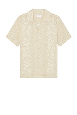 SATURDAYS NYC Canty Embroidered Linen Gauze Shirt in Antique White, view 1, click to view large image.