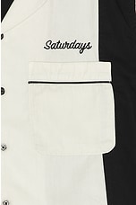 SATURDAYS NYC Canty Bowling Shirt in Washed Black, view 3, click to view large image.