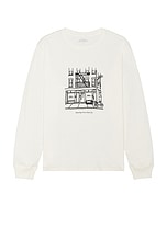 SATURDAYS NYC Cafe Standard Long Sleeve Tee in Ivory, view 1, click to view large image.