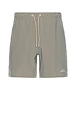 SATURDAYS NYC Timothy Seersucker Stripe Swim Short in Lapis Blue