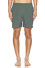SATURDAYS NYC Timothy Seersucker Swim Short in Crown Jewel, view 4, click to view large image.
