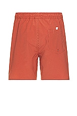 SATURDAYS NYC Timothy Seersucker Swim Short in Mineral Red, view 2, click to view large image.