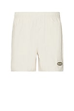 SATURDAYS NYC Talley Patch Logo Swim Short in Pumice Stone, view 1, click to view large image.