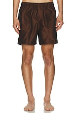 SATURDAYS NYC Talley Iridescent Swim Short in Dark Earth, view 4, click to view large image.