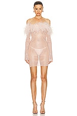 Santa Brands Feathers Mini Dress in Blush, view 1, click to view large image.