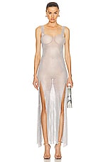 Santa Brands Maxi Slits Sundress in Silver, view 1, click to view large image.