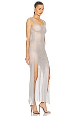 Santa Brands Maxi Slits Sundress in Silver, view 2, click to view large image.