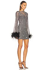 Santa Brands Feathers Mini Dress in Black, view 2, click to view large image.