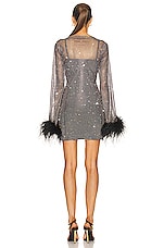 Santa Brands Feathers Mini Dress in Black, view 3, click to view large image.