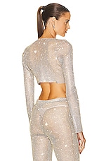 Santa Brands Long Sleeve Crop Top in Gold, view 3, click to view large image.