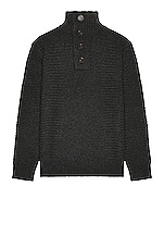 Schott Men's Funnel Neck Military Sweater in Black, view 1, click to view large image.