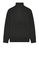 Schott Men's Funnel Neck Military Sweater in Black, view 2, click to view large image.