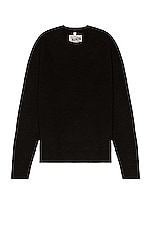Schott Ribbed Wool Crewneck Sweater in Black, view 1, click to view large image.