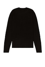 Schott Ribbed Wool Crewneck Sweater in Black, view 2, click to view large image.