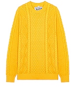 Schott Cableknit Sweater in Sunflower, view 1, click to view large image.