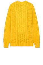 Schott Cableknit Sweater in Sunflower, view 2, click to view large image.