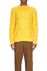 Schott Cableknit Sweater in Sunflower, view 3, click to view large image.