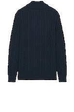 Schott Cableknit Cardigan in Navy, view 2, click to view large image.
