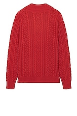 Schott Cableknit Cardigan in Whisky, view 2, click to view large image.