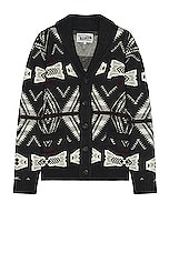 Schott Southwestern Cardigan in Heather Black, view 1, click to view large image.