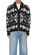 Schott Southwestern Cardigan in Heather Black, view 3, click to view large image.