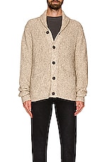 Schott Yak Blend Cardigan in Limestone, view 3, click to view large image.