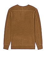 Schott Button Henley Sweater in Camel, view 2, click to view large image.