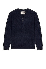 Schott Button Henley Sweater in Navy, view 1, click to view large image.