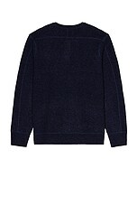 Schott Button Henley Sweater in Navy, view 2, click to view large image.