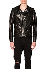Schott Pebbled Moto Jacket in Black, view 2, click to view large image.
