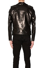 Schott Pebbled Moto Jacket in Black, view 4, click to view large image.