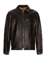 Schott Collar Lamb Leather Jacket in Black, view 1, click to view large image.