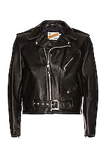 Schott One Star Perfecto Moto Jacket in Black, view 2, click to view large image.