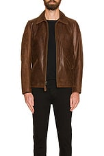 Schott Waxy Buffalo Leather Sunset Jacket in Brown, view 3, click to view large image.