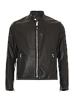 Schott Retro Racer Jacket in Black, view 1, click to view large image.