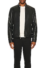 Schott Retro Racer Jacket in Black, view 3, click to view large image.