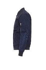 Schott Men's Nylon Flight Jacket in Navy, view 3, click to view large image.