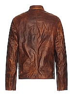 Schott NYC Cafe Racer Jacket in Brown, view 2, click to view large image.