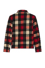 Schott Wool Plaid Station Jacket in Red, view 2, click to view large image.