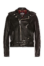 Schott Vintage Fit Moto Jacket in Black, view 1, click to view large image.