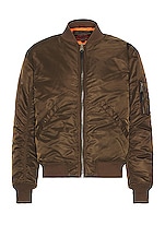 Schott Nylon Flight Jacket in Brown, view 1, click to view large image.