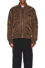 Schott Nylon Flight Jacket in Brown, view 5, click to view large image.