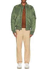 Schott Nylon Flight Jacket in Sage, view 6, click to view large image.