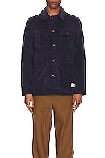 Schott Wale Chore Jacket in Navy, view 4, click to view large image.