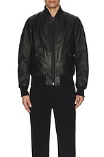 Schott Lightweight Bomber Jacket in Black, view 3, click to view large image.