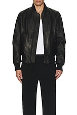 Schott Lightweight Bomber Jacket in Black, view 4, click to view large image.