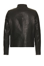 Schott Vegetable Tanned Lambskin Cafe Racer Jacket in Black, view 2, click to view large image.