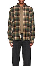 Schott Plaid Cotton Flannel Shirt in Falling Leaves, view 3, click to view large image.